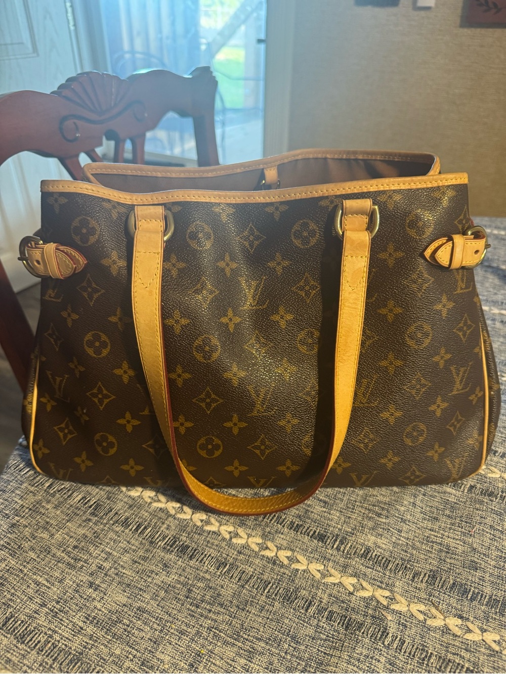 Louis Vuitton Monogram Canvas Tote - Brown with Tan Trim